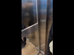 Stuck with my neighbor in the elevator, leading to a raunchy anal creampie