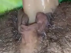 Delia very excited with my little cock and big cock, in extreme close-up