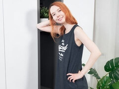 Leie, Schönheit, Fingern, Masturbation, Natürlichen titten, Rotschopf, Dürr, Jungendliche (18+)