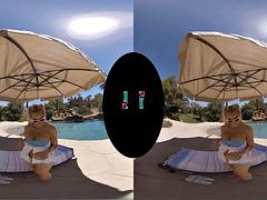 3d, デカパイ, ブロンド, フェラチオ, 現実, オッパイの