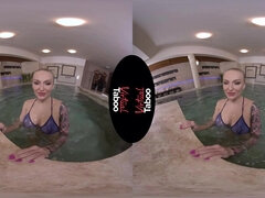 Milf Wet Solo - Big fake tits in POV VR in the pool