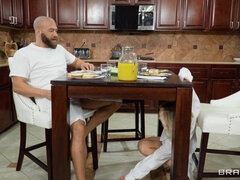 ブロンド, フェラチオ, キッチン