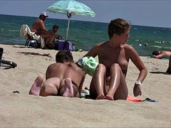 Leie, Strand, Paar, Hd, Nudist, Spanner