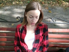 女, Hd, オナニー, オーガズム, 公共, ロシア人, 一人, おもちゃ