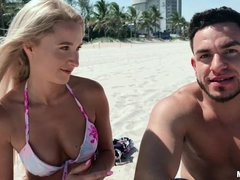 Culo, Playa, Rubia, Estilo perrito, Francés, Lamidas, Cabello corto, Esposa