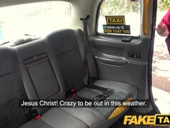 Fake Taxi Sexy Redhead Hot Taxi Driver Sucking and Fucking on a Snowy Day