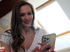 フェラチオ, 茶髪の, チン, ハードコア, Hd, オーガズム, ティーン, オッパイの