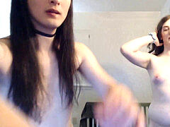 素人, お尻, フェラチオ, カップル, シーメール