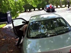 Crazy babe brings a car full of guns