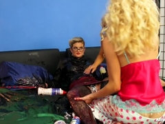 Eten, Handschoenen, Panty, Feest, Schoolmeisje, Kousen, Lerarin, Nat