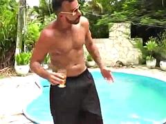 アナル, 黒人, フェラチオ, 茶髪の, 黒人, グループ, ラティーナ, プール