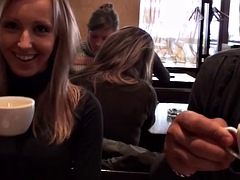Fuck and blowjob in a public toilet