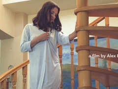 Tussi, Braunhaarige, Kitzler, Hd, Nippel, Höschen, Zierlich, Titten