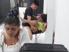 Stunning step-sister Jassi Palmas enjoys a tasty kitchen tryst!