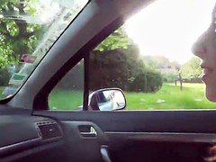 Nana, Sucer une bite, Brunette brune, Voiture, Hard, De plein air