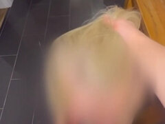 Grosser arsch, Blondine, Blasen, Spermaladung, Fetisch, Lingerie, Orgasmus, Pov
