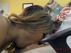 Nyomi Star gives a POV cuckold blowjob