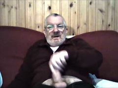 Grandpa cum on webcam