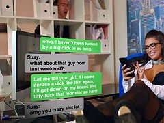 Spanish office slut gobbles fat meat in the toilet