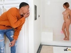 Arsch, Grosse titten, Schwarz, Blasen, Geschnappt, Hundestellung, Masturbation, Spanner