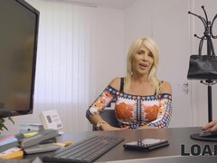 Blonde Tiffany Rousso Spreads Her Legs For Loan Manager On The Table