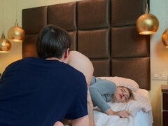 Schlafzimmer, Grosse titten, Blondine, Blasen, Lecken, Muschi, Russisch, Jungendliche (18+)