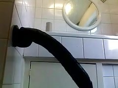 16 inch brutal black dildo in my ass