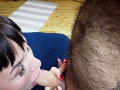 Sucer une bite, Brunette brune, Faciale, Hd, Pov