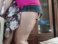 Braunhaarige, Knallhart, Paar, Selbstgemacht, Orgasmus, Rock, Stiefmutter, Strapon