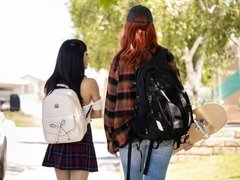 舐める尻, フェティッシュ, 指いじり, キス, レズビアン, オマンコ, 女子高生, ティーン