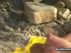 Leie, Strand, Paar, Nackt, Nackt, Nudist, Spion, Spanner