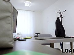 面接, ブロンド, Hd, お金, オフィス, 剃毛, 息子, ティーン