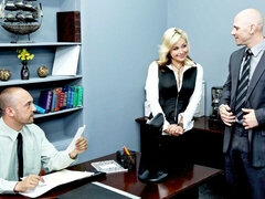 Grosser schwanz, Grosse titten, Blondine, Blasen, Hundestellung, Mutti, Büro, Titten