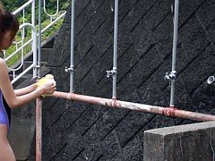 素人, アジア人, 美女, シャワー, ソフトコア, 水着, ティーン