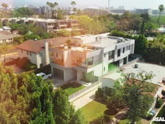 浴室, デカパイ, 茶髪の, なめる, 自然山雀, オージー, ピアス, オマンコ