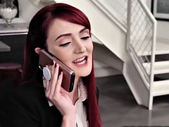 Redhead realtor sucks and fucks brokers BBC