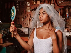 Culo, Negro, Rubia, Linda, Estilo perrito, Muñeca, Interracial, Lencería