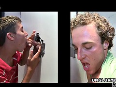 Naive straight ends in gay gloryhole