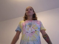 18, フェラチオ, カップル, イく瞬間, 自家製, 小柄, オマンコ, ストッキング