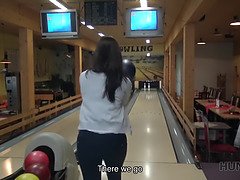 Hunter goes on a wild hunt for cash in a bowling alley for some hot POV action