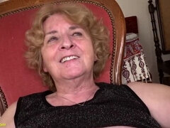 Granny Noretta First Time Anal Sex - 79 Year Old Grandma Takes Black Dildo