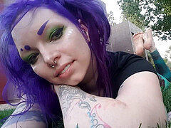 Purple Hair goth lady soles Oil Rub