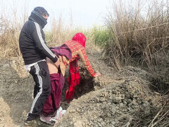 First Time Outdoor Sex in Jungle - Desi Village Wife Cheats with Monster Cock Doggy Style