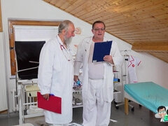 Tall 19yo Blonde Teen Ariela Donovan Pussy Exam By Two Old Doctors - breast check up and anal temperature fetish