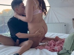 18, 素人, デカ尻, フェラチオ, カップル, 彼女, ラティーナ, スペイン人