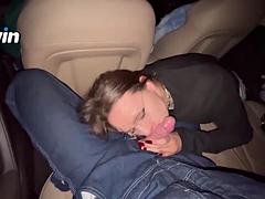 Risky fellatio in car during travel with duddys. Jizz in gullet - greatest Point of