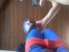 デカチン, フェラチオ, ボンデージ, イく瞬間, 巨大, 怪物, 穴開きパンティ, 妻