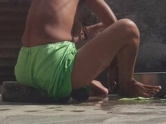 Pétant, Doigter, Indienne, Masturbation, Collant, Public, Chatte, Jupe