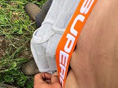 Play with my big hard white cock outdoors!