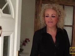 In den arsch, Blondine, Sperma im mund, Dildo, Domination, Frau, Erniedrigung, Rau